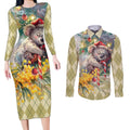 Have A Koala-ty Christmas in July Couples Matching Long Sleeve Bodycon Dress and Long Sleeve Button Shirt