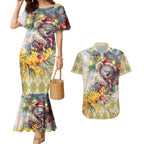 Have A Koala-ty Christmas in July Couples Matching Mermaid Dress and Hawaiian Shirt
