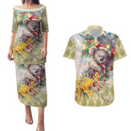 Have A Koala-ty Christmas in July Couples Matching Puletasi and Hawaiian Shirt
