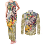 Have A Koala-ty Christmas in July Couples Matching Tank Maxi Dress and Long Sleeve Button Shirt