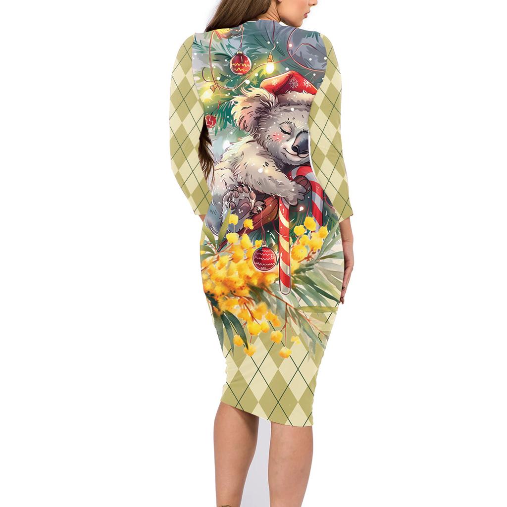 Have A Koala-ty Christmas in July Family Matching Long Sleeve Bodycon Dress and Hawaiian Shirt