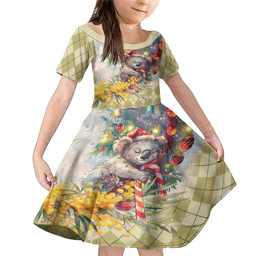 Have A Koala-ty Christmas in July Family Matching Mermaid Dress and Hawaiian Shirt