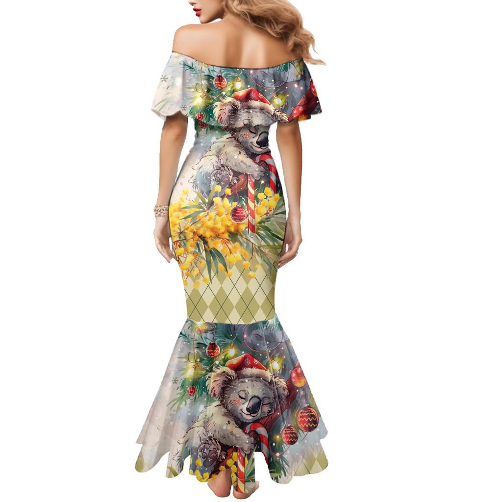 Have A Koala-ty Christmas in July Family Matching Mermaid Dress and Hawaiian Shirt