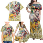 Have A Koala-ty Christmas in July Family Matching Off Shoulder Maxi Dress and Hawaiian Shirt
