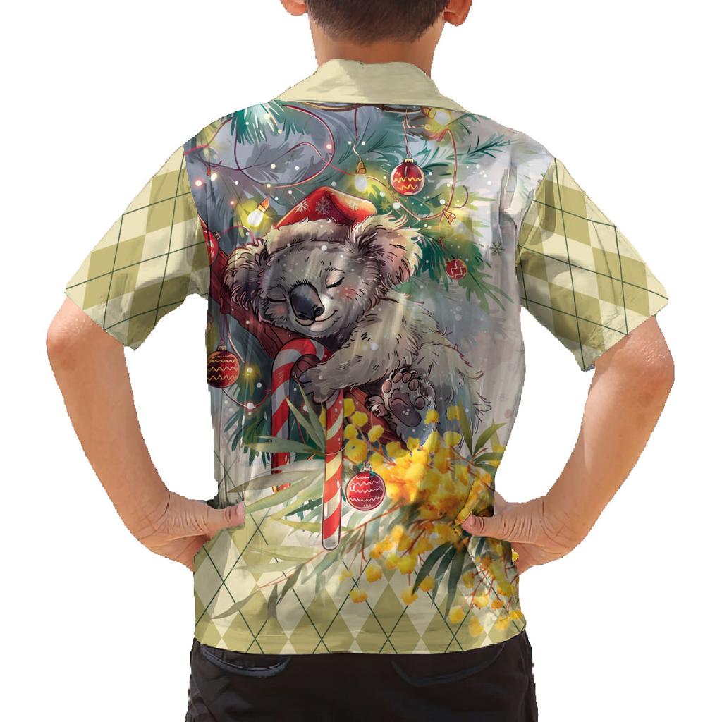 Have A Koala-ty Christmas in July Family Matching Off Shoulder Maxi Dress and Hawaiian Shirt