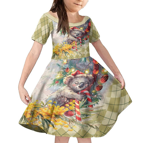 Have A Koala-ty Christmas in July Family Matching Off Shoulder Maxi Dress and Hawaiian Shirt