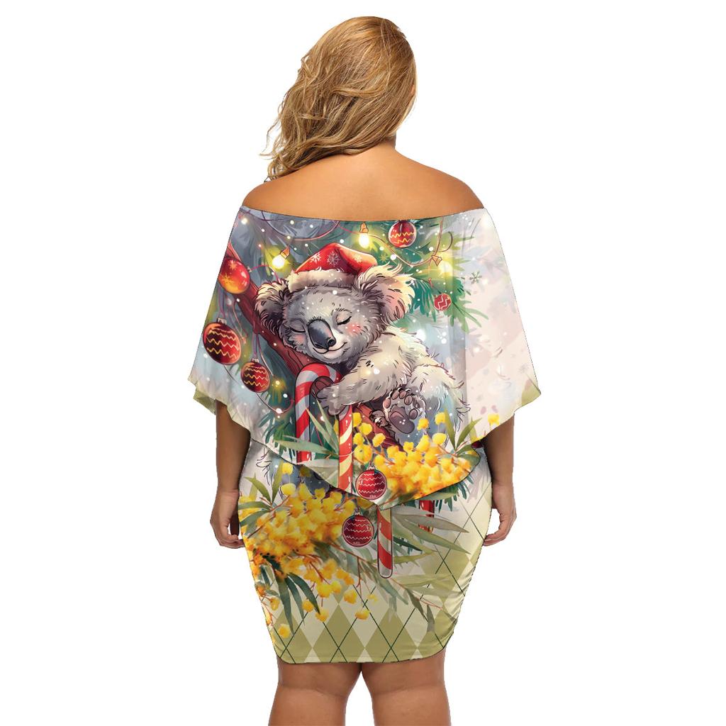 Have A Koala-ty Christmas in July Family Matching Off Shoulder Short Dress and Hawaiian Shirt