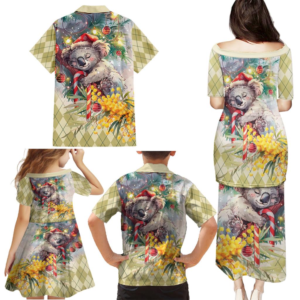 Have A Koala-ty Christmas in July Family Matching Puletasi and Hawaiian Shirt