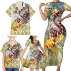 Have A Koala-ty Christmas in July Family Matching Short Sleeve Bodycon Dress and Hawaiian Shirt