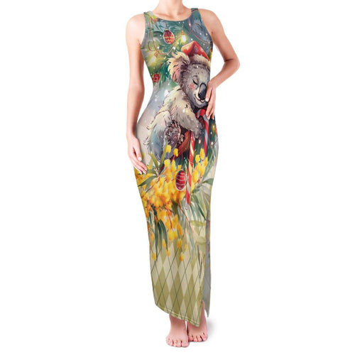 Have A Koala-ty Christmas in July Family Matching Tank Maxi Dress and Hawaiian Shirt
