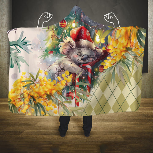 Have A Koala-ty Christmas in July Hooded Blanket