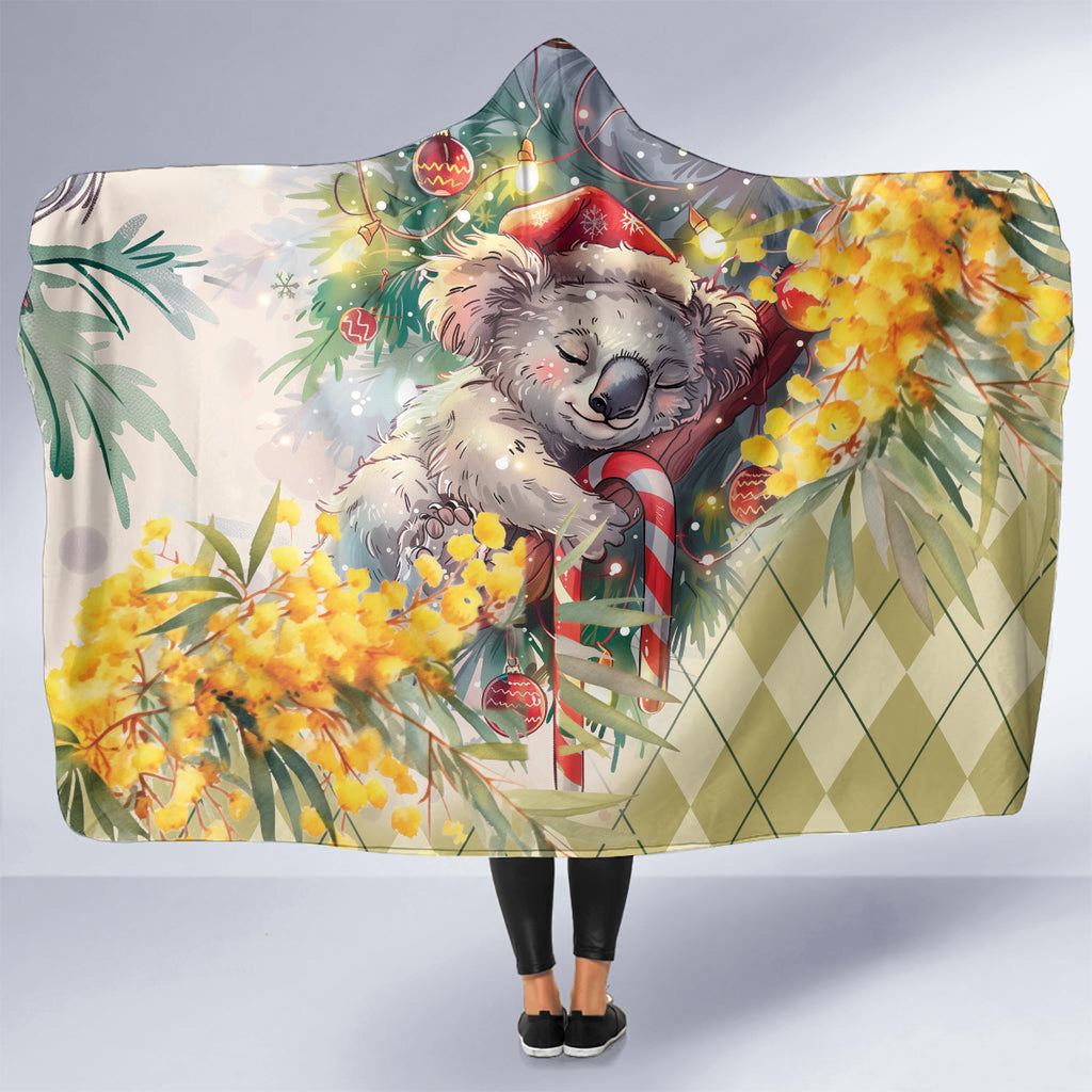 Have A Koala-ty Christmas in July Hooded Blanket