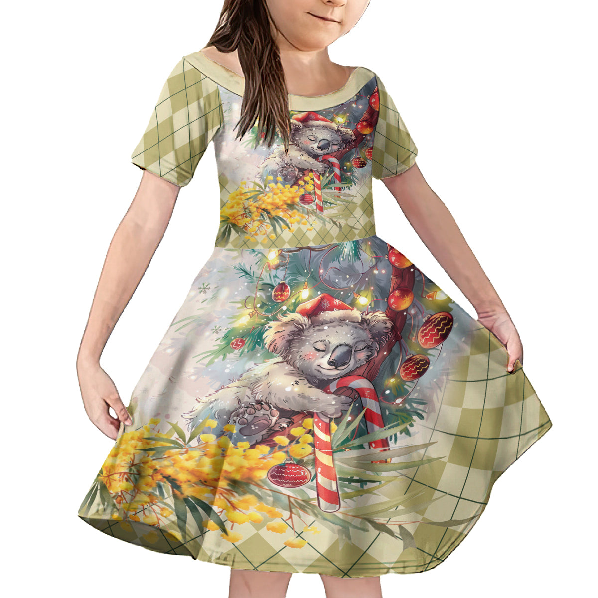 Have A Koala-ty Christmas in July Kid Short Sleeve Dress