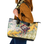 Have A Koala-ty Christmas in July Leather Tote Bag