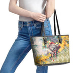 Have A Koala-ty Christmas in July Leather Tote Bag