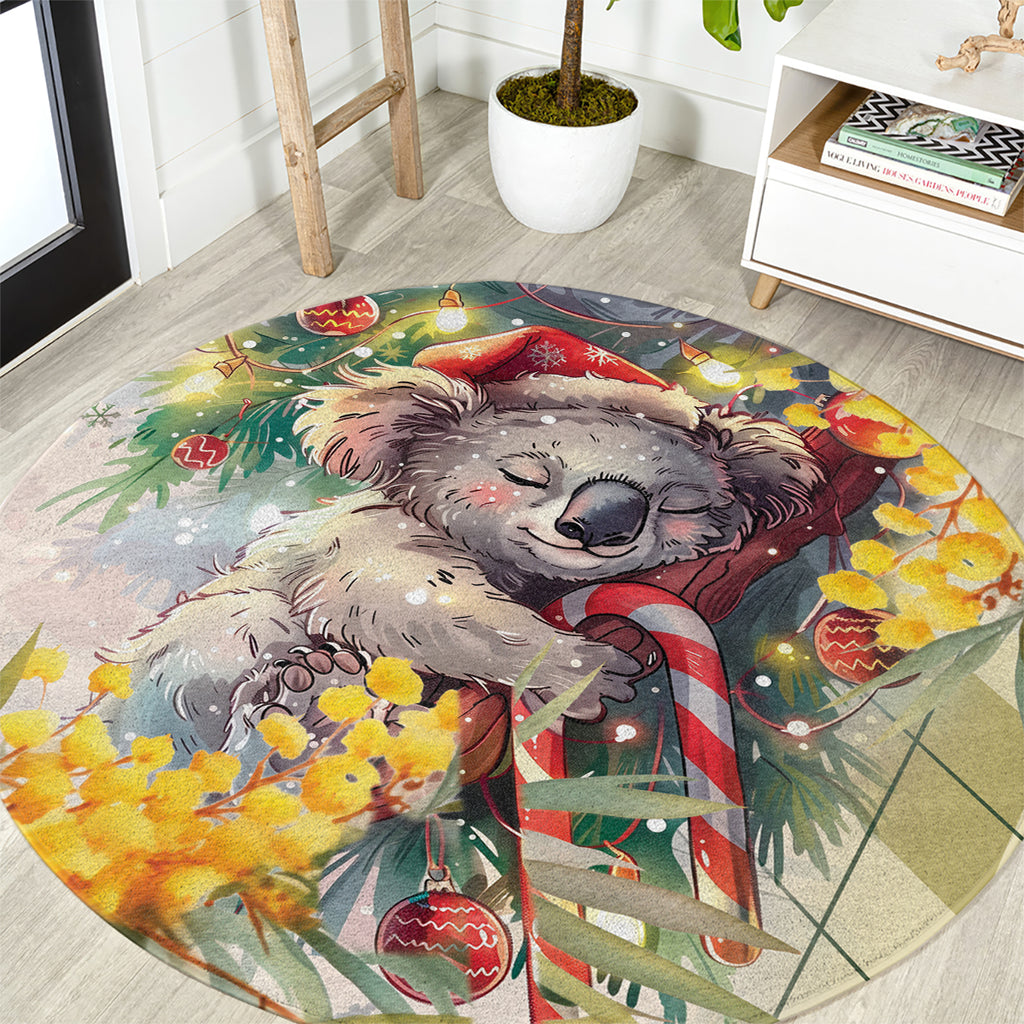 Have A Koala-ty Christmas in July Round Carpet