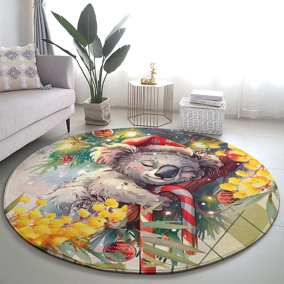 Have A Koala-ty Christmas in July Round Carpet