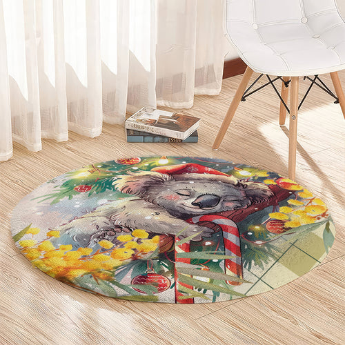 Have A Koala-ty Christmas in July Round Carpet