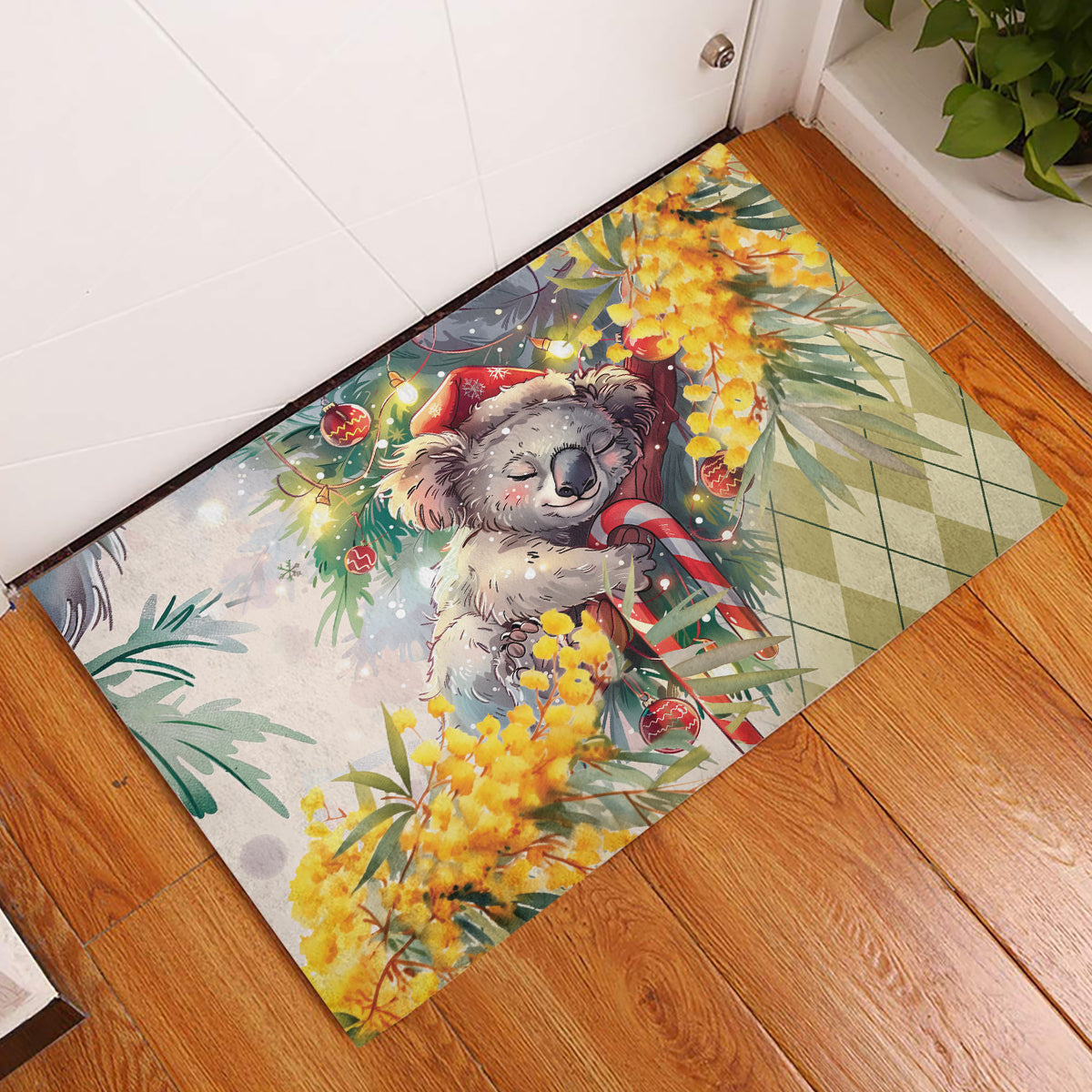 Have A Koala-ty Christmas in July Rubber Doormat