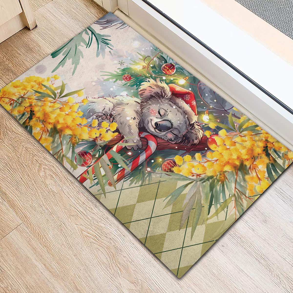 Have A Koala-ty Christmas in July Rubber Doormat