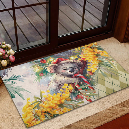Have A Koala-ty Christmas in July Rubber Doormat
