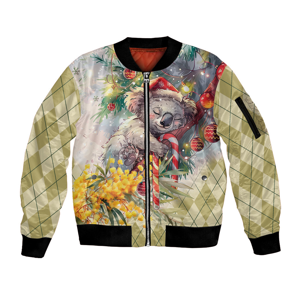 Have A Koala-ty Christmas in July Sleeve Zip Bomber Jacket
