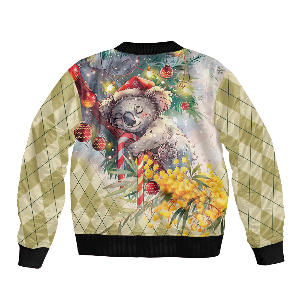 Have A Koala-ty Christmas in July Sleeve Zip Bomber Jacket