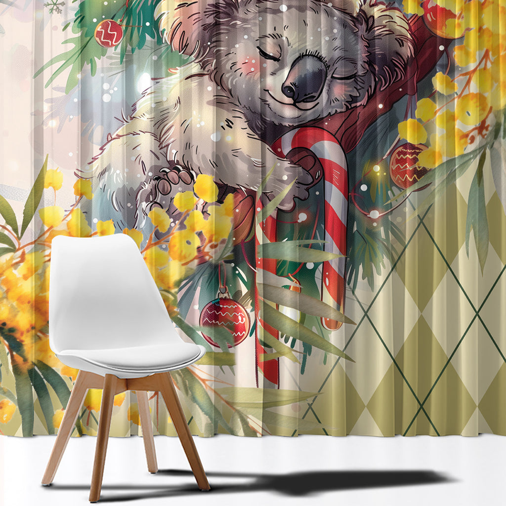 Have A Koala-ty Christmas in July Window Curtain