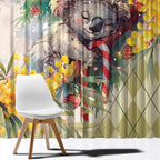 Have A Koala-ty Christmas in July Window Curtain