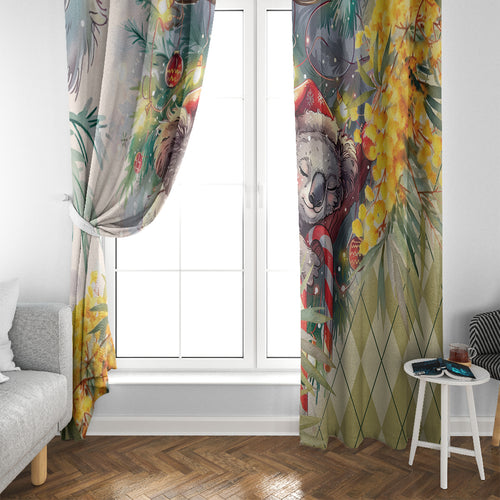 Have A Koala-ty Christmas in July Window Curtain