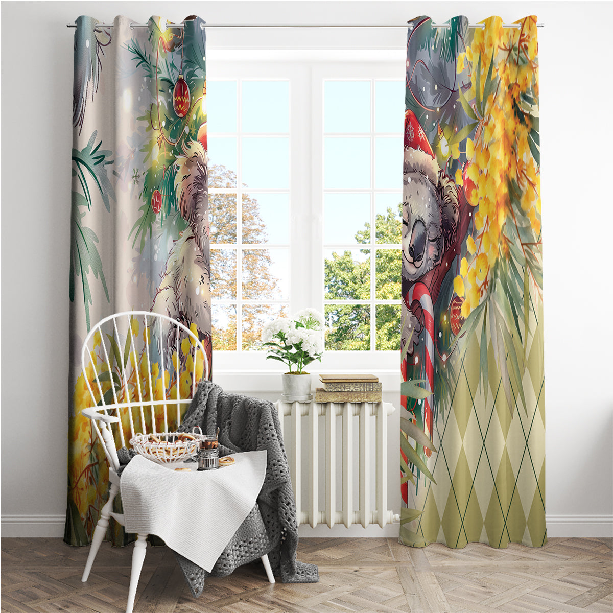 Have A Koala-ty Christmas in July Window Curtain