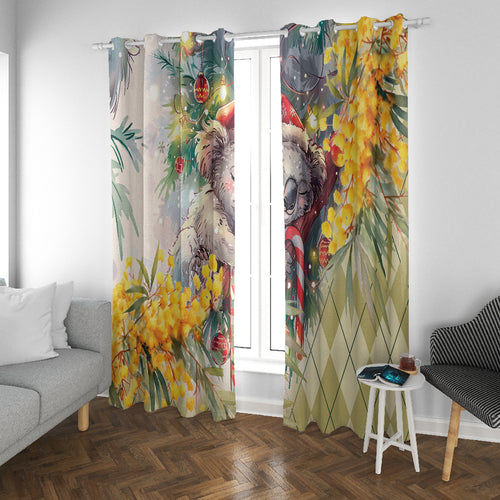 Have A Koala-ty Christmas in July Window Curtain