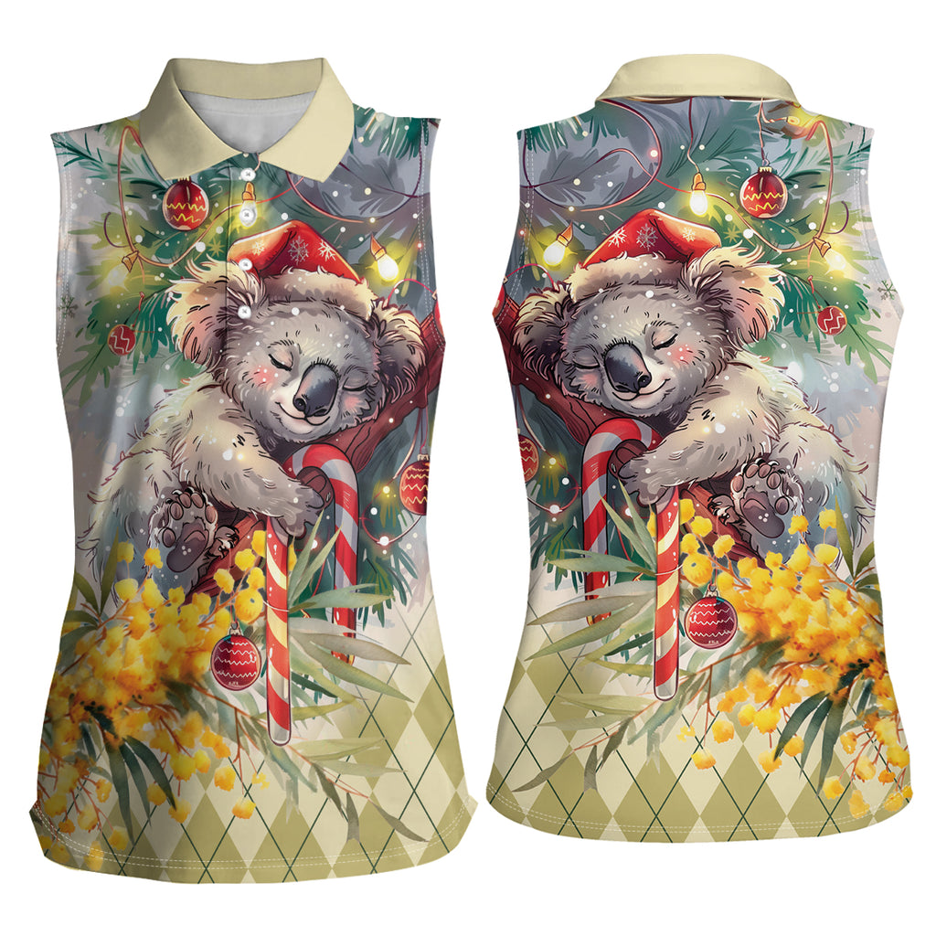 Have A Koala-ty Christmas in July Women Sleeveless Polo Shirt