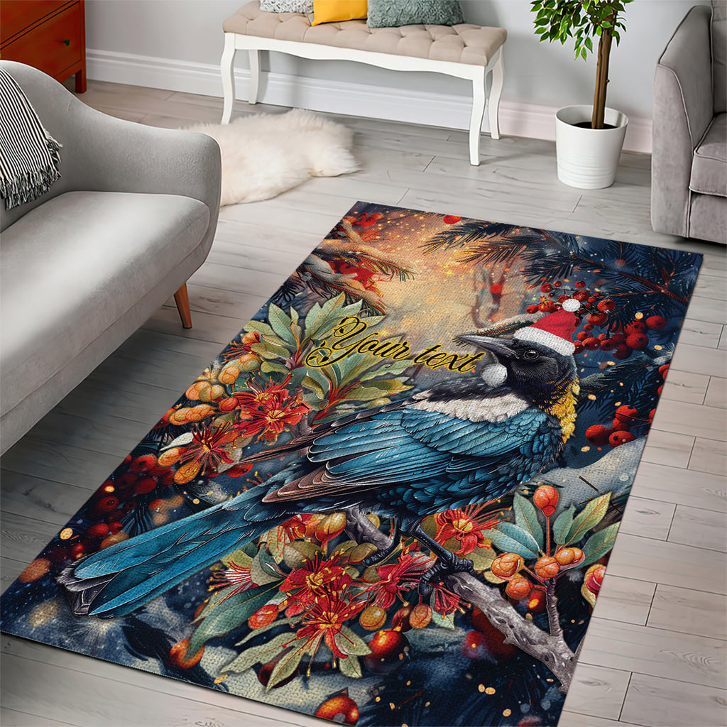 Personalised New Zealand Tui in Pohutukawa Area Rug Christmas in July
