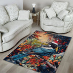 Personalised New Zealand Tui in Pohutukawa Area Rug Christmas in July