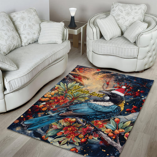Personalised New Zealand Tui in Pohutukawa Area Rug Christmas in July