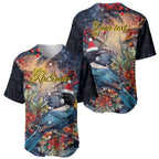 Personalised New Zealand Tui in Pohutukawa Baseball Jersey Christmas in July