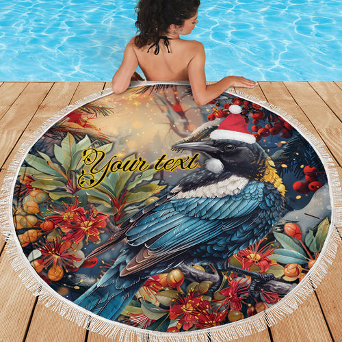Personalised New Zealand Tui in Pohutukawa Beach Blanket Christmas in July
