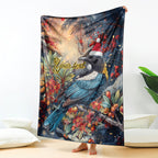Personalised New Zealand Tui in Pohutukawa Blanket Christmas in July