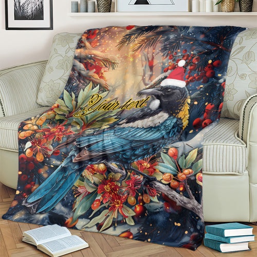Personalised New Zealand Tui in Pohutukawa Blanket Christmas in July