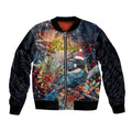 Personalised New Zealand Tui in Pohutukawa Bomber Jacket Christmas in July