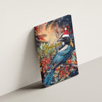 Personalised New Zealand Tui in Pohutukawa Canvas Wall Art Christmas in July