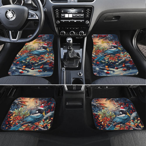 Personalised New Zealand Tui in Pohutukawa Car Mats Christmas in July