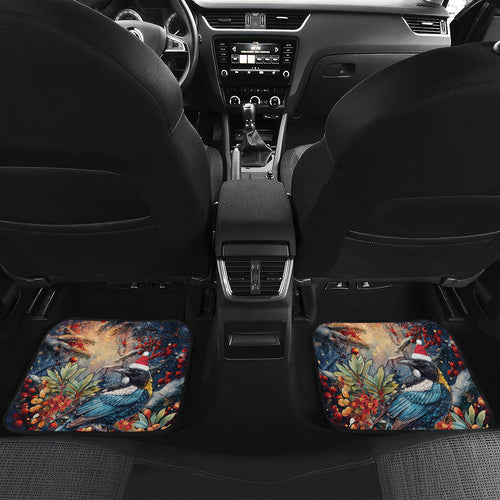 Personalised New Zealand Tui in Pohutukawa Car Mats Christmas in July