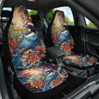 Personalised New Zealand Tui in Pohutukawa Car Seat Cover Christmas in July
