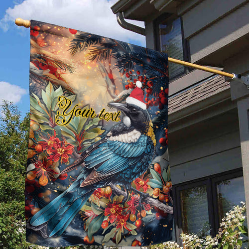 Personalised New Zealand Tui in Pohutukawa Garden Flag Christmas in July