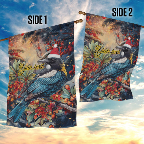 Personalised New Zealand Tui in Pohutukawa Garden Flag Christmas in July