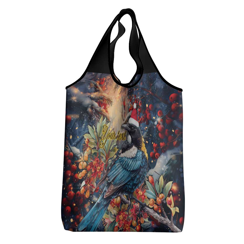 Personalised New Zealand Tui in Pohutukawa Grocery Bag Christmas in July