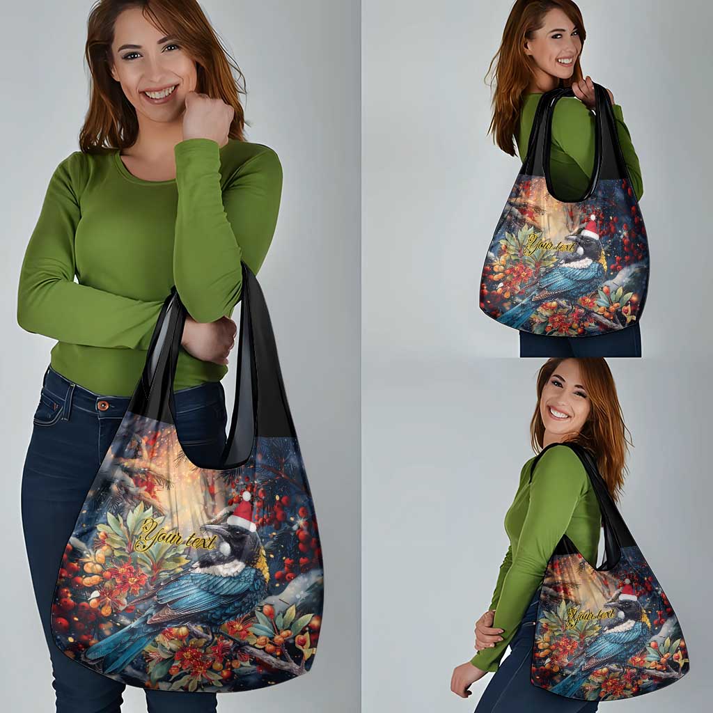 Personalised New Zealand Tui in Pohutukawa Grocery Bag Christmas in July