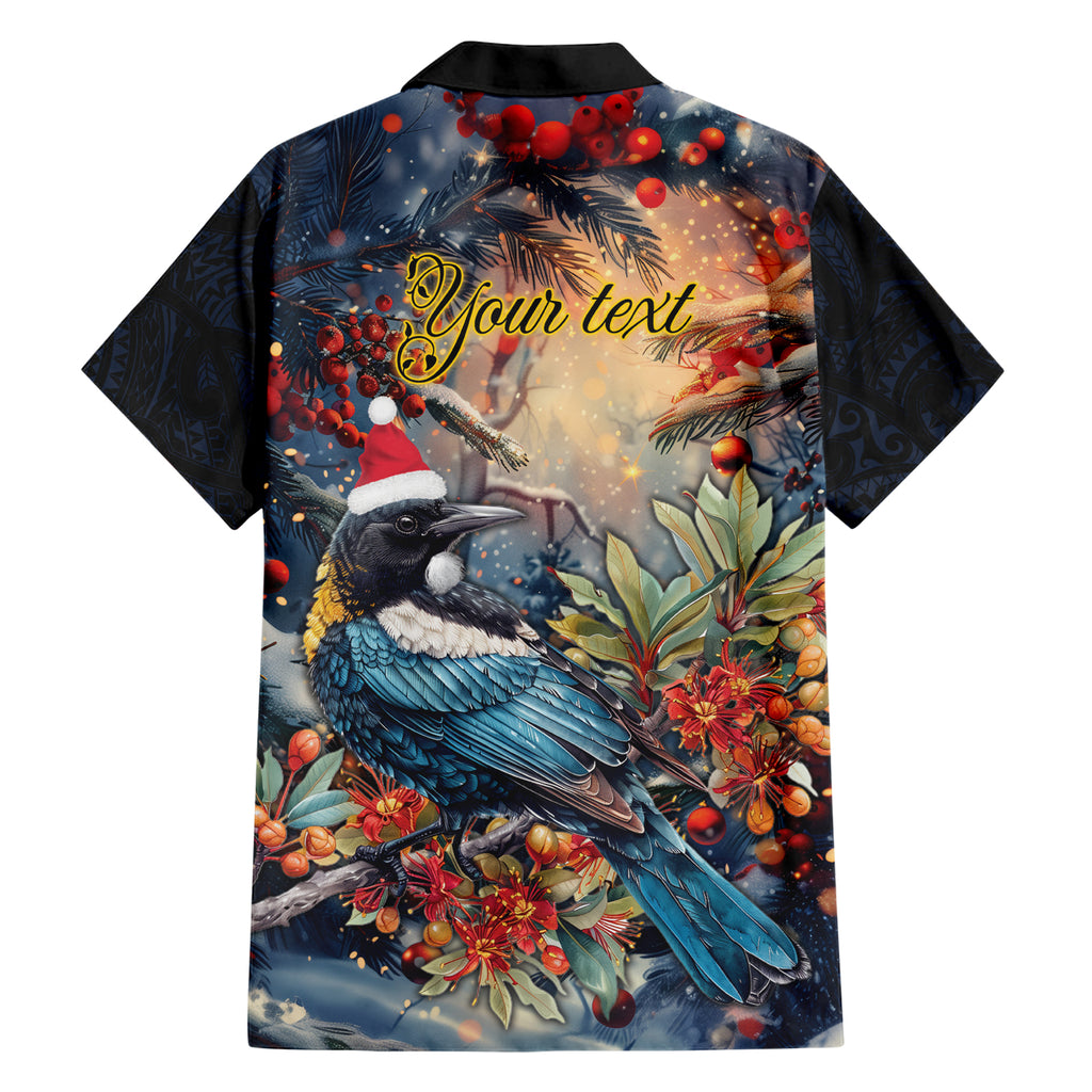 Personalised New Zealand Tui in Pohutukawa Hawaiian Shirt Christmas in July